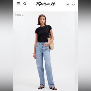 Madewell Washed Light Blue Straight-Leg Jeans
